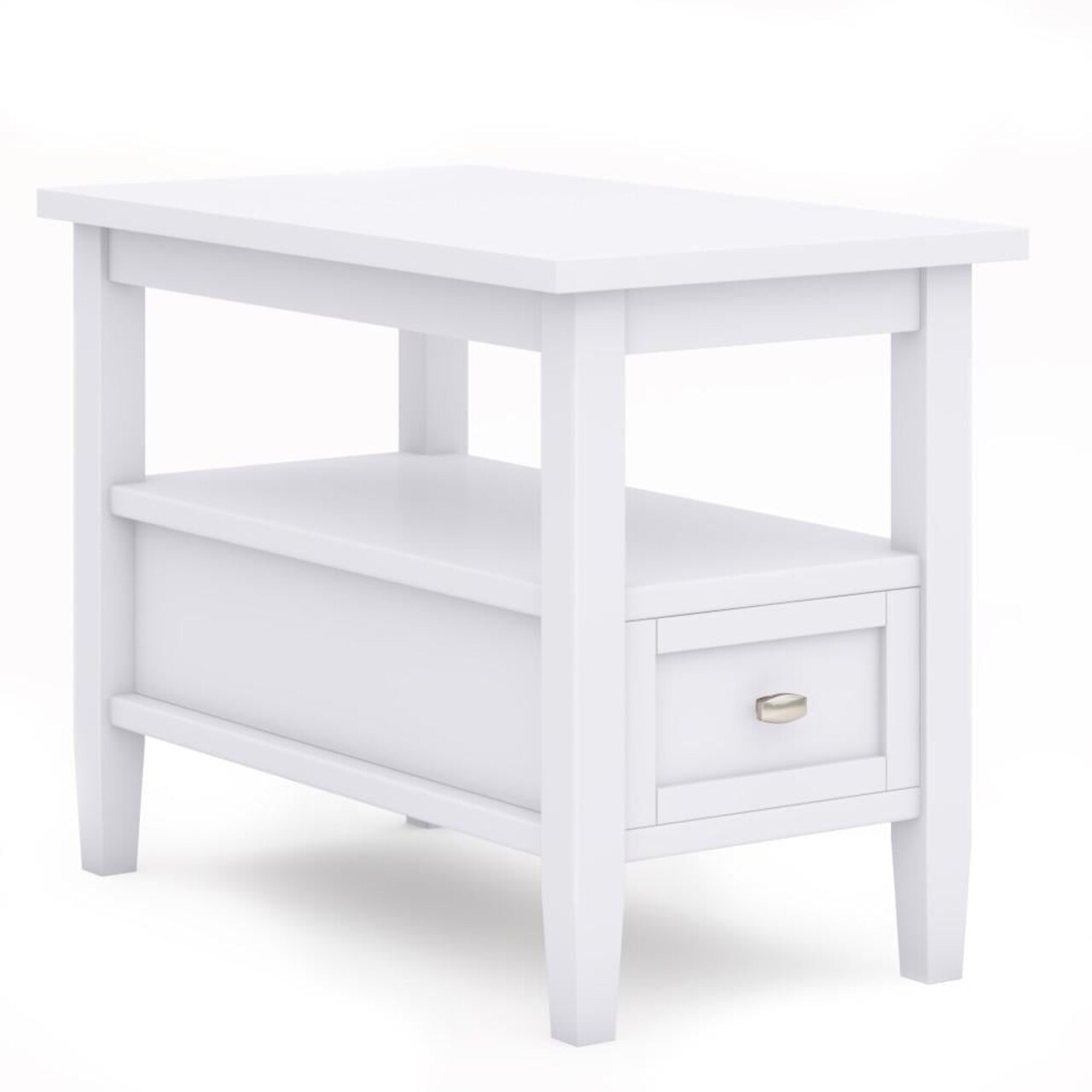 Simpli Home Warm Shaker Solid Wood 14"Rectangle Rustic Narrow Side Table